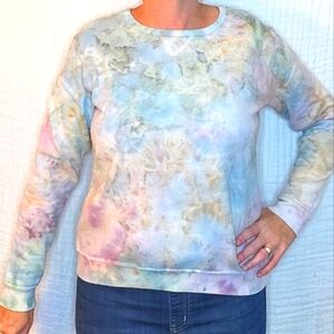 Ice Dyed Tie-dyed Sweatshirt Sz Small (runs big *see measurements)